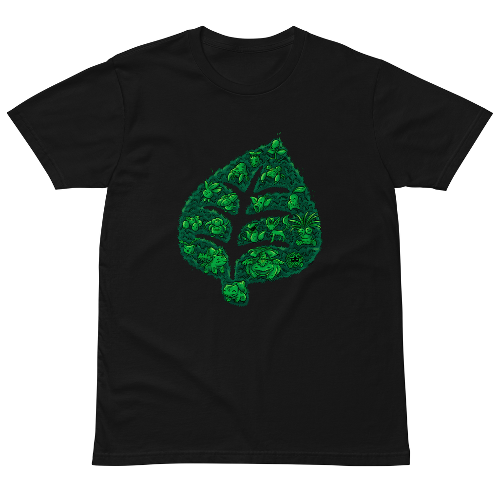Pokémon Grass Type Graphic T-Shirt in Black — Otaku Bestie Anime Apparel