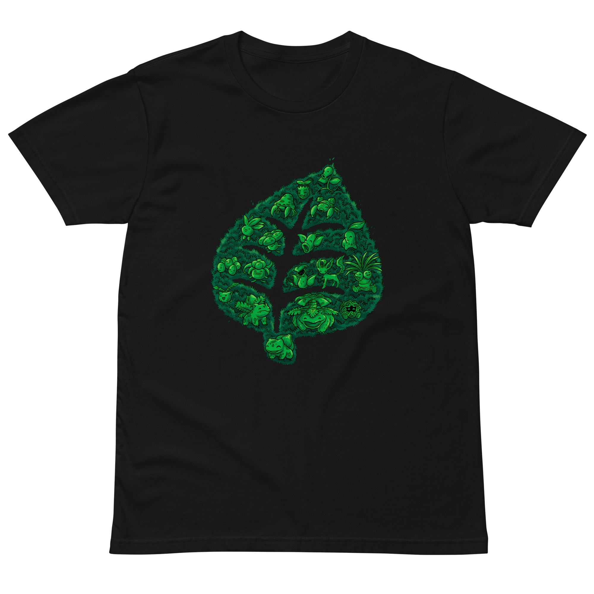Pokémon Grass Type Graphic T-Shirt in Black — Otaku Bestie Anime Apparel